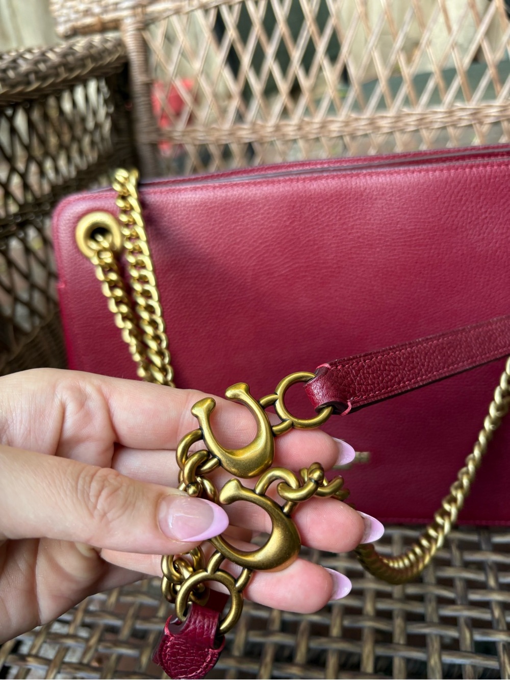 Coach Bryant Convertible Carryall In Brass/Deep Red - Picture 9 of 16